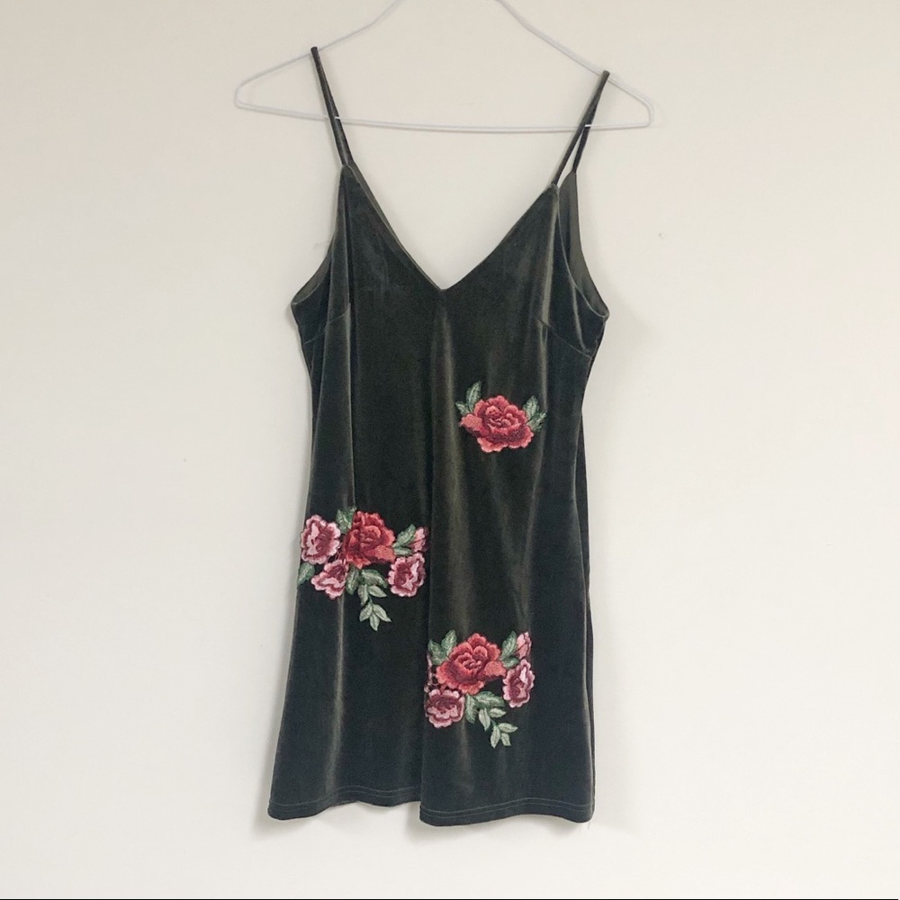 Green Velvet Slip Dress